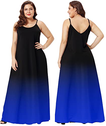 Image of Wolddress Womens Maxi Dress with Pockets 2026 Casual Strap Plus Size Loose Plain Long Office Summer Beach Travel Dresses S-5X