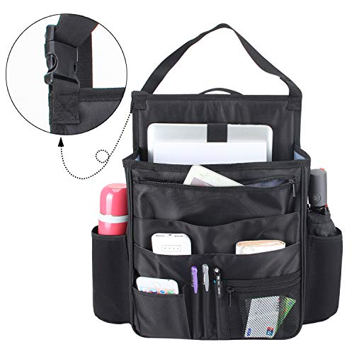 image for LUXJA Car Front Seat Organizer with Laptop and Tablet Storage Pockets,