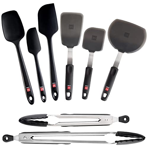 DI ORO 8 Piece Silicone Kitchen Utensil Set - 600°F Heat-Resistan...