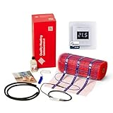 Heatit domotique ready numérique programmable plancher et température ambiante réglable. QH mat auto-adhésif, câble téflon ultra fin 3mm, kit complet avec garantie à vie.