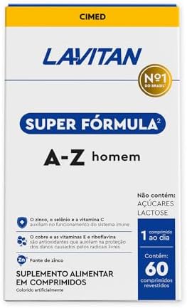 Lavitan Super Fórmula Multivitamínico A-Z Homem 60 comprimidos