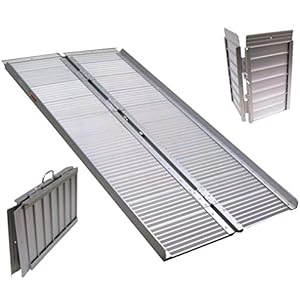 Aluminium oprijplaat rolstoelhelling 182 cm 270 kg -06065- opklapbare rolstoel laadlamp 1,8 m opvouwbare aluminium…