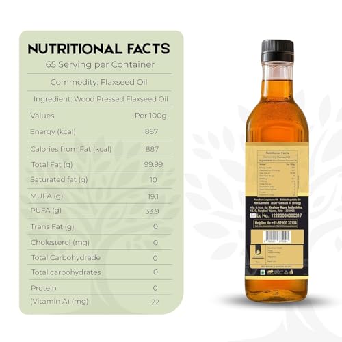 Image of Shree Aanantam Wood Pressed Flax seed Oil 1L With Rice Bran Oil 1L | Kolhu /Kacchi Ghani /Chekku | 100% Pure & Natural, Chemical-Free | Wood Pressed Rice Bran Oil for Cooking
