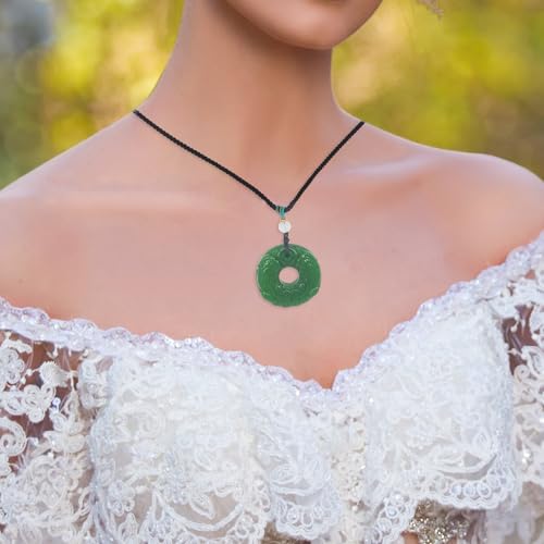 Handmade Natural Jade Stone Pendant Necklace – Healing Jade Jewelry with Chakra Energy, Attract Wealth, Luck & Health, Spiritual Unisex Gift for Prosperity (Lucky Charm Green Pixiu)3