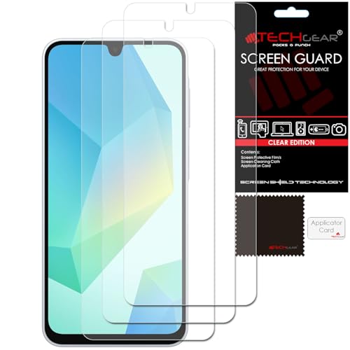 TECHGEAR Screen Protectors [3 Pack] Compatible with Samsung Galaxy A26 5G / A26 4G CLEAR LCD Screen Protectors Cover Guards