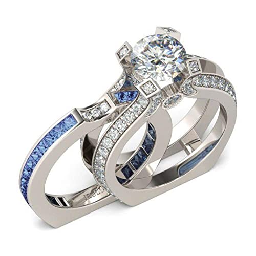 Image of Jeulia Diamond Band Rings for Women cz Sterling Silver Interchangeable Ring Sets Wedding Engagement Anniversary Promise Ring Bridal Sets