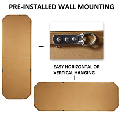 WallBeyond Full Length Mirror Wall Mounted 65"x22", Rustic Wooden Frame Floor Mirror, Large Full Body Mirror for Bedroom, Leaning or Hanging Against Wall (Naturl Solid Wood) - Image 5