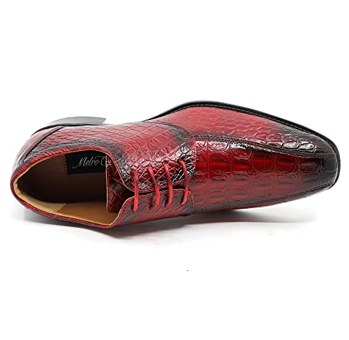 Men's Alligator Crocodile Print Oxford Fashion Lace Up Dress Shoe croco-034