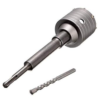 AASONS Concrete Wall Core Drill Bit Hole Saw Cutter Carbide Tipped with SDS+ Rod (65mm, 350mm Rod)