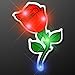Light Up Red Rose Flashing Blinking LED Body Light Lapel Pins (25-Pack)