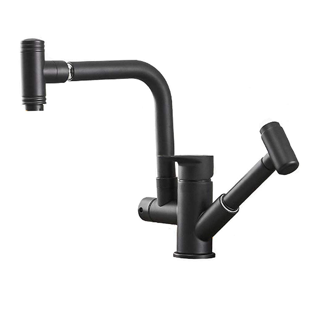 Robinet de cuisine noir anti-éclaboussures avec tête de pulvérisation extractible