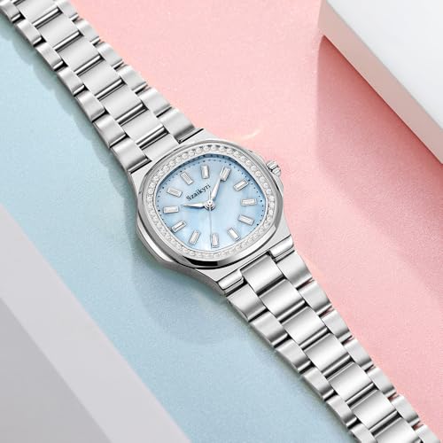 Elegant Watch for Women with Crystal Accented Solid Stainless Steel Band Ladies Dress Watch4