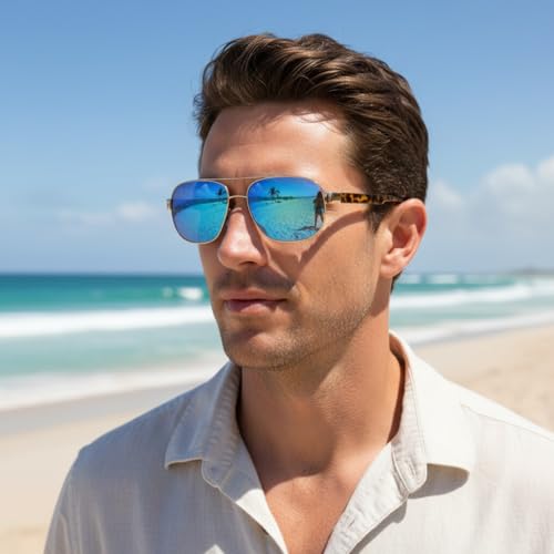 Image of CARFIA Classic Metal Mens Sunglasses Polarized Sunglasses UV Protection CA5377