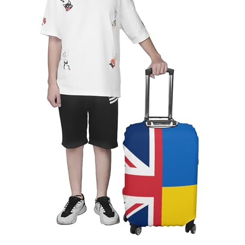 Image of Ukraine UK Friendship Polyester Suitcase Cover Washable Luggage Cases Elastic Suitcases Protector XL