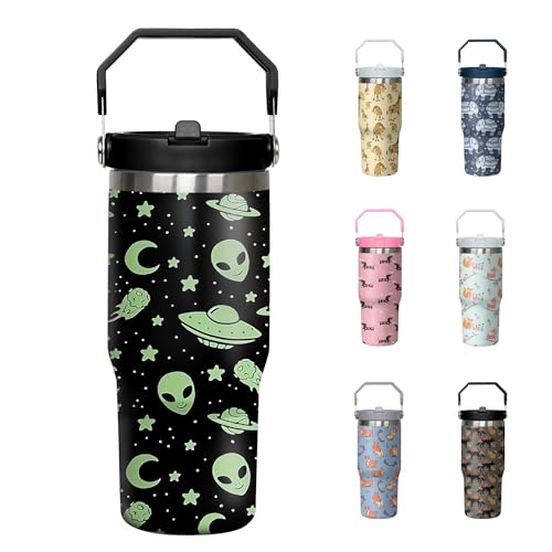 El Mejor Listado de Marcianos Tumblr de esta semana. 39 Vaso alienígena de 30 onzas con asa y pajita, taza aislada de acero inoxidable Ufo Lover, taza de café de viaje, botella de agua, regalo de cumpleaños, día de la madre, regalo...