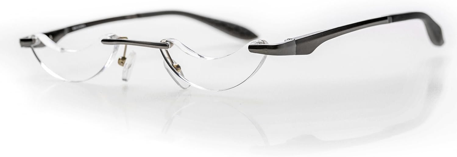 Michael Revolutionary Concave-Lens Reading Glasses, Stylish, Comfortable Rimless Eyewear for Women(UNISEX) Grey 2.0 x