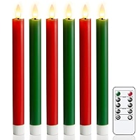 Eldnacele Drip Wax LED Taper Candles Flickering With 10-Key Remote...