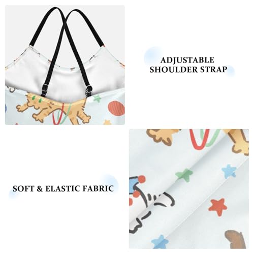 Girls One Piece Swimsuits Cute Kitty Circus Blue Cute Swimwear Bathing Suits 3-10T3