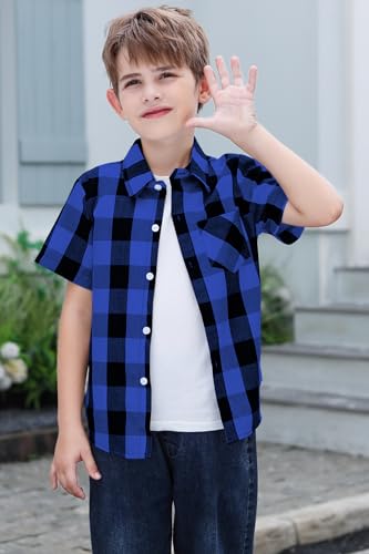 Image of SANGTREE Summer Button Down Shirts Cottn Tops for Men Women Boy Girl