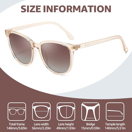 Image of Myiaur Polarized Sunglasses for Women, Square Mirrored Trendy Shades with UV Protection Reduce Glare Sun Glasses