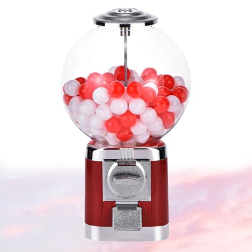 Zowdrix Distributeur Automatique De Capsules, 100 Boules Vides, Grand Distributeur De Boules De Chewing-Gum, sans Monnaie, Machine De Stockage De Capsules De Café pour La Maison Red