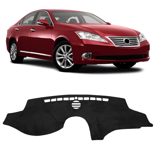 FIILINES Dashboard Cover for Lexus ES ES240 ES350 2007-2012, Lexus ES Accessories Suede Dash Cover Mat Sunshade Anti-Slip Pad Carpet Protector Black