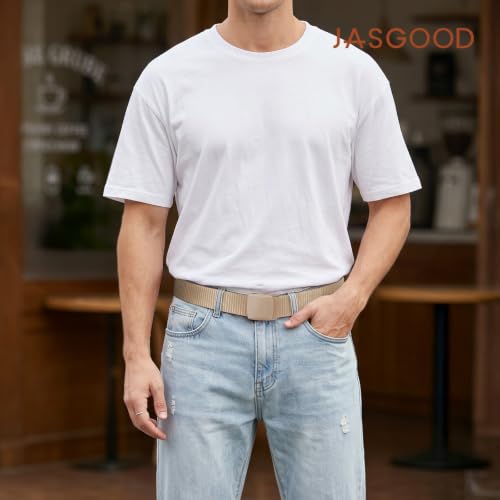 Image of JASGOOD Nylon Canvas Breathable Military Tactical Men Waist Belt With Plastic Buckle