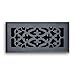 Truaire C164-OMB 04X10(Duct Opening Measurements) Decorative Floor Grille 4-Inch by 10-Inch Ornamental Scroll Floor Diffuser, Matte Black Finish