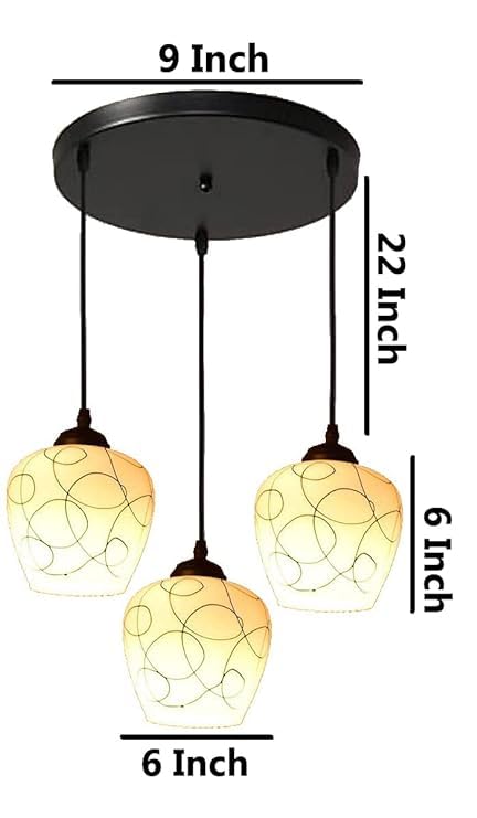 Image of Mahganya Decoration New Modern Ceiling Lamp for Living Room, Office,Bedroom Lamp with All Fixtures and Fitting 3 Light 01