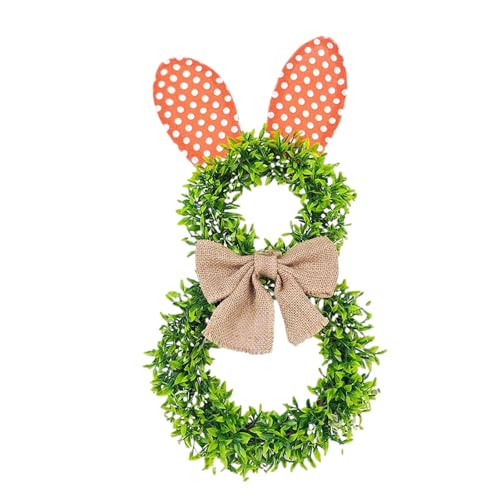 Couronne de porte de Pâques et de printemps verte pour décoration extérieure