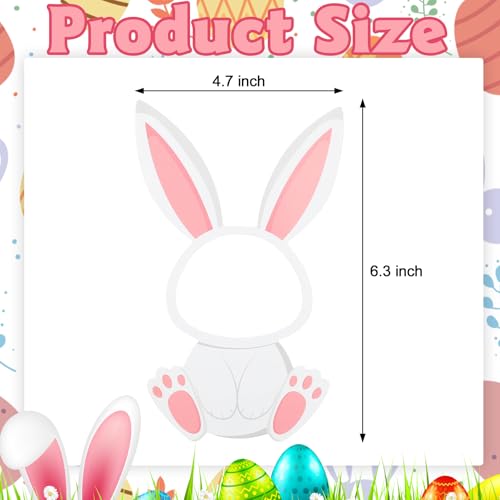 Spakon 50 Pcs Easter Bunny Cutouts Rabbit Mask Bulletin Board Bunny DIY Paper Cut Outs with 100 Pcs Glue Points for DIY Craft Easter Classroom Decoration Party Favor - Image 4