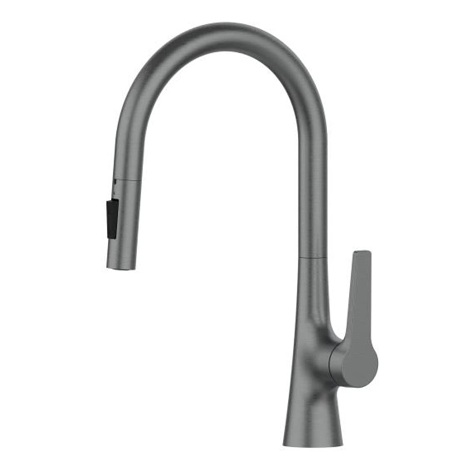Grifo extraíble de agua fría caliente monomando latón negro cocina