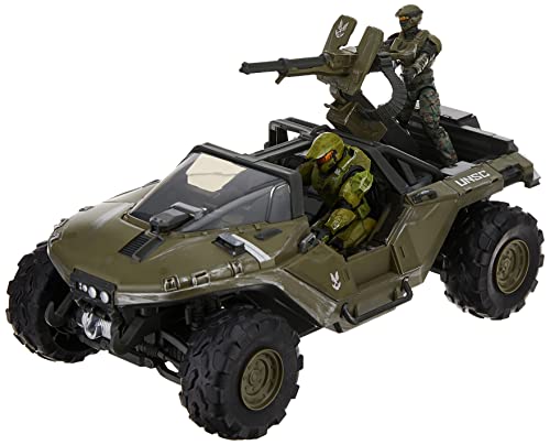 HALO Figurines d'action « World of Halo » Master Chief & UNSC Marine Action Figure Plus Warthog Vehicle