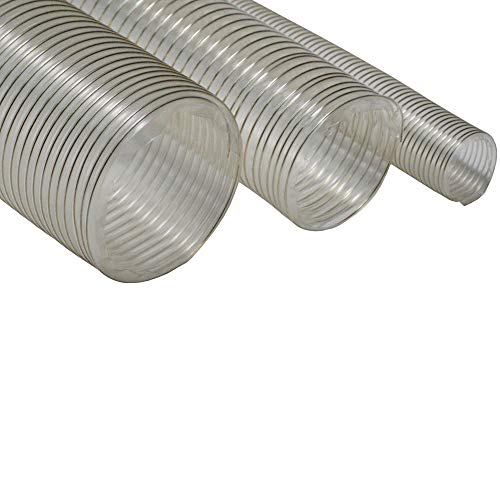 Rubber-Cal 01-202-4-12 "PVC Flexduct" General Purpose, 4"ID x 12' Fully Stretched, Clear