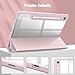 Fintie Hybrid Slim Case for Samsung Galaxy Tab S10 Lite/ S10 FE/ S9 FE 10.9 Inch/Tab S9 11 Inch with S Pen Holder, Shockproof Cover with Clear Transparent Back Shell, Auto Wake/Sleep, Pink