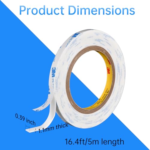 Image of Double Sided Foam Tape | 0.39 inch x16.5Ft| Strong Adhesive Vibration Resistant Tape for Indoor /Outdoor Paint Wall Picture Hanging Poster|Free Damage Mounting Heavy Duty Foam Tape(0.39in /10mm x 16.5ft)