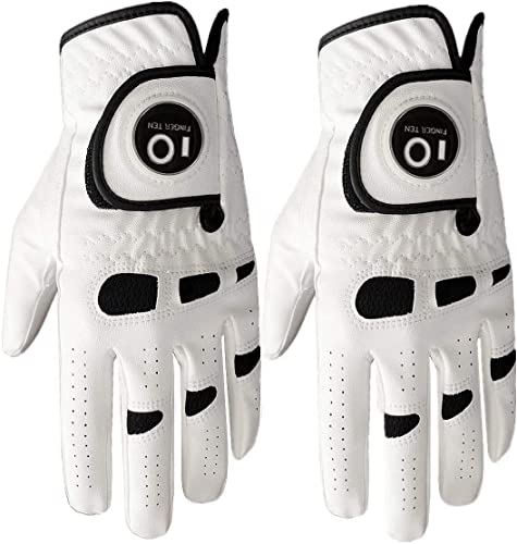 AXKAL Golf Glove Men Left Hand Right Leather With Ball Marker Value 2 Pack