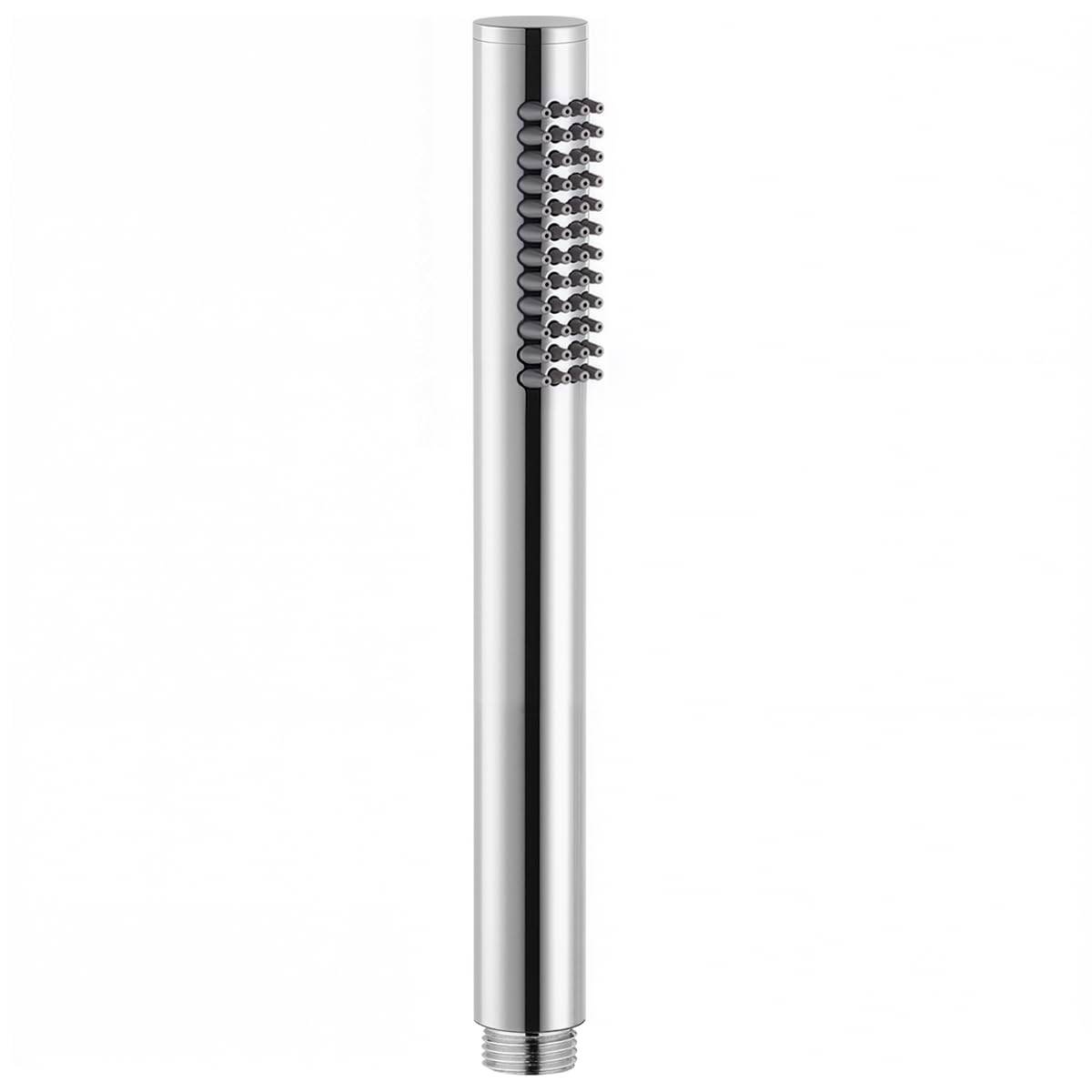 Drenky Shower Head Stainless Steel 304 High Pressure Shower Head Round Pencil Showerhead with 48 Easy-Cleaning Rubber Nozzles Pencil Water Saving