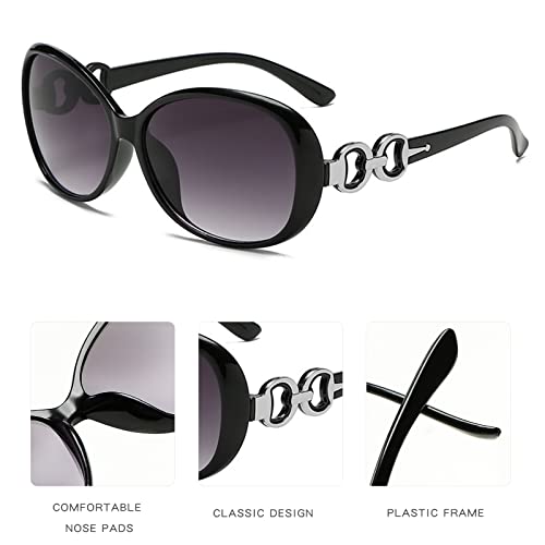 YQVIE 8 Pack Round Oversized Sunglasses Bulk for Women Shades Retro Plastic Large Trendy Sunglasses Set4