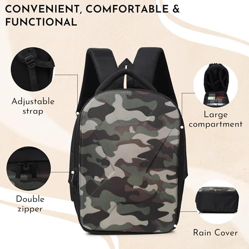 Image of GadgetBite Camera Bag Hardshell Water Resistant Professional Camera Backpack with Rain Cover Customizable Shockproof Lens Pockets for DSLR Lenses Go Pro Canon Nikon Sony Cameras Accessories
