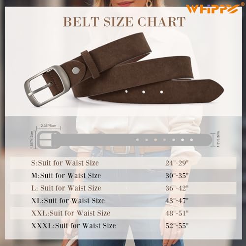 Image of WHIPPY Women Leather Belts for Jeans Pants Fashion Dress Belt for Women with Solid Pin Buckle