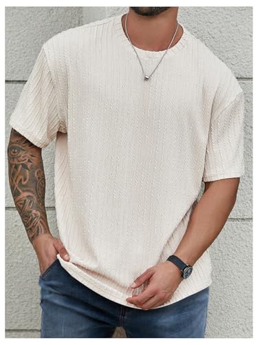 Men's Big and Tall Shirts Textured Knit Tshirt Shirts Casual Summer Tops Trendy3