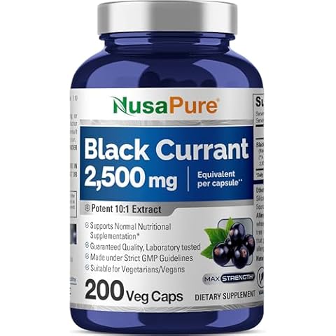 NusaPure Black Currant 2500 Mg Equivalent per Caps 200 Veggie Capsules (Powder, Extract 10:1, Vegan, Non-GMO) Cover
