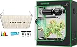 VIVOSUN 30'x18'x36' Mylar Hydroponic Grow Tent with VS1000E LED Grow Light, with Observation Window and Floor Tray for Indoor Plant Growing, LED Light with Samsung Diodes and Sunlike Full Spectrum