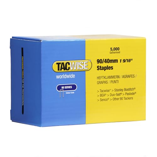 Tacwise 0311 Agrafes à Couronne Étroite en Acier Galvanisées de Type 90/40 mm, Boîte de 5000