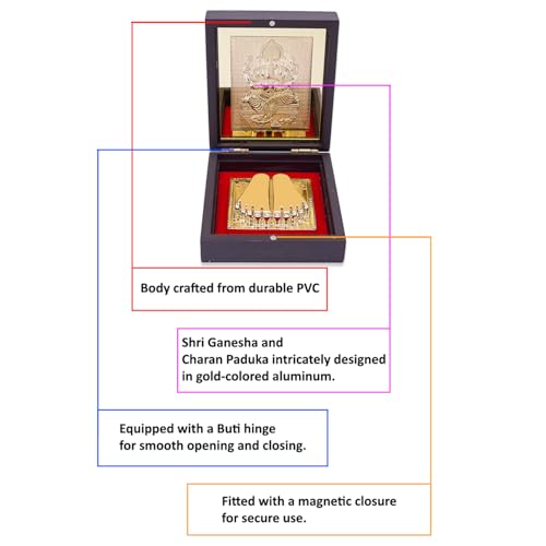 Image of GOLDEN PEACOCK Shri Ganesha Pooja Box with Divine Blessings Card - Spiritual Gift & Festive Decor