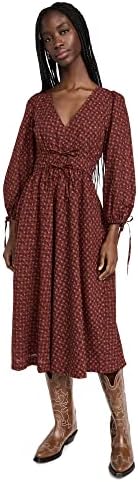 Madewell Women's Arianne Tie Midi Dress, Claire Floral Burnished Mahoga, S