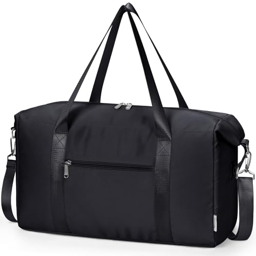Narwey Easyjet Handgepäck 45x36x20 Reisetasche Handgepäck Tasche Weekender Damen Klein Reisetaschen Tasche Handgepäck Flugzeug Sporttasche Travel Carry on Bag 25L (Schwarz)