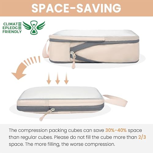 Image of BAGAIL 6 Set Ultralight Compression Packing Cubes Packing Organizer for Travel Accessories Luggage Suitcase Backpack