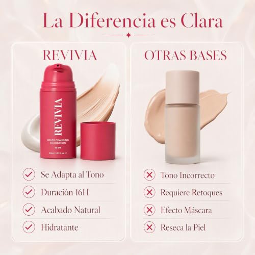 Miniatura 6 de Revivia Base De Maquillaje Coreana, Base Maquillaje Coreana Spf15 30ml